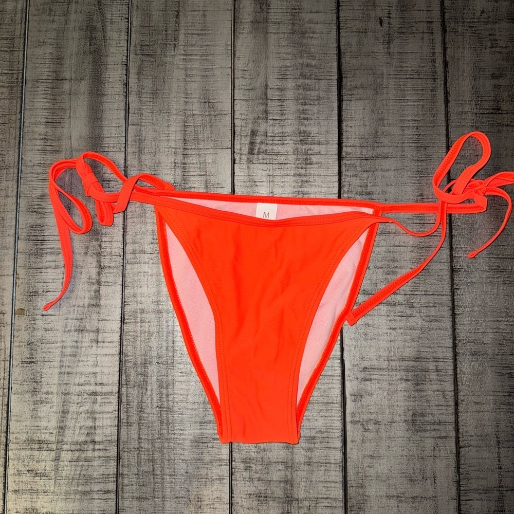 Vibrant Orange Bikini Bottom with Side Ties